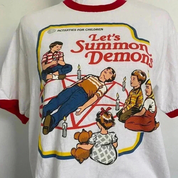 White ringer Steven Rhodes graphic tee. - Picture 2 of 4